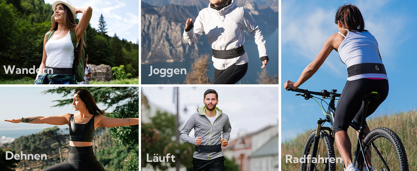 Водонепроникний поясний ремінь Waterfly для бігу, спорту та фітнесу (чоловічий/жіночий, темно-сірий)