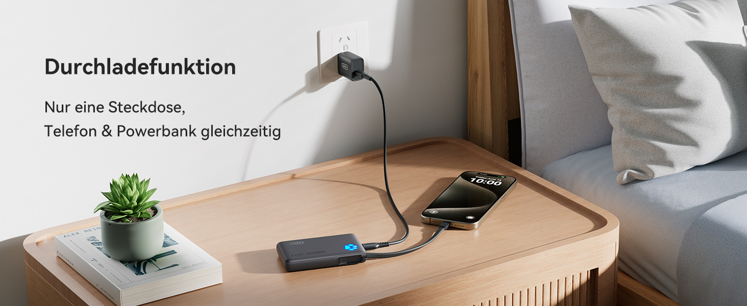 Power Bank INIU 10000mAh 20W з USB-C, PD3.0 QC4.0 для iPhone, Samsung, iPad (Orange)