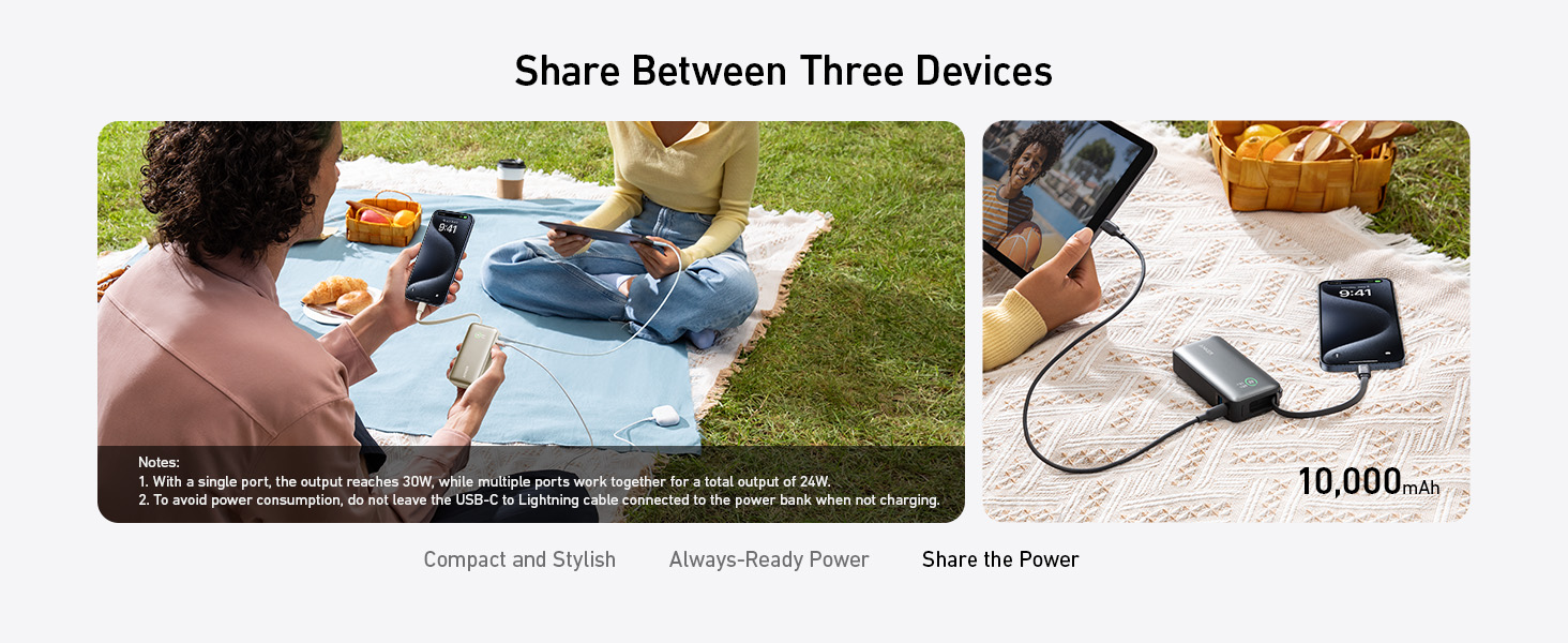 Powerbank Anker Nano 10000mAh з USB-C кабелем, PD 30W, 1xUSB-C, 1xUSB-A, для iPhone, MacBook, Galaxy, iPad, AirPods