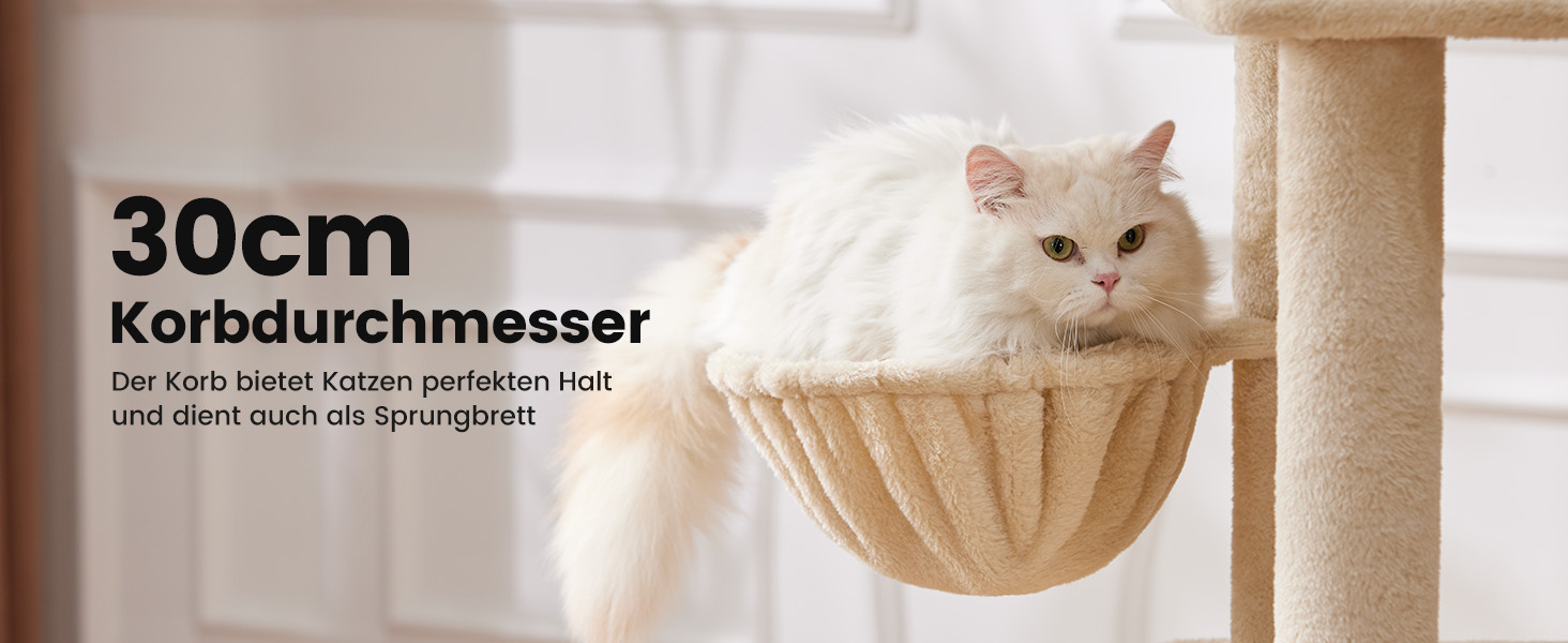 Кліматизатор для котів Гарднер Пет Катценбаум, великий, 165 см. Кліматизатор, ігровий комплекс з подвійними кошиками, стійками для дряпання, платформою та печерею. Компактні меблі для котів у квартиру, бежевий L (59 x 48 x 165 см)