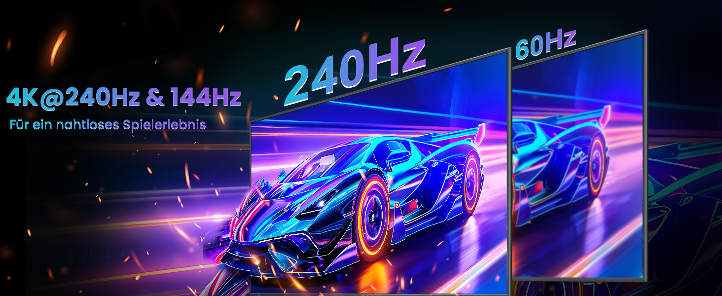 HDMI 2.1 кабель Etseinri 2 метри, 48Gbps, 4K 240Hz, 8K, eARC, HDCP2.3, HDR, Dolby Atmos, Vision для моніторів, телевізорів, проекторів, чорний