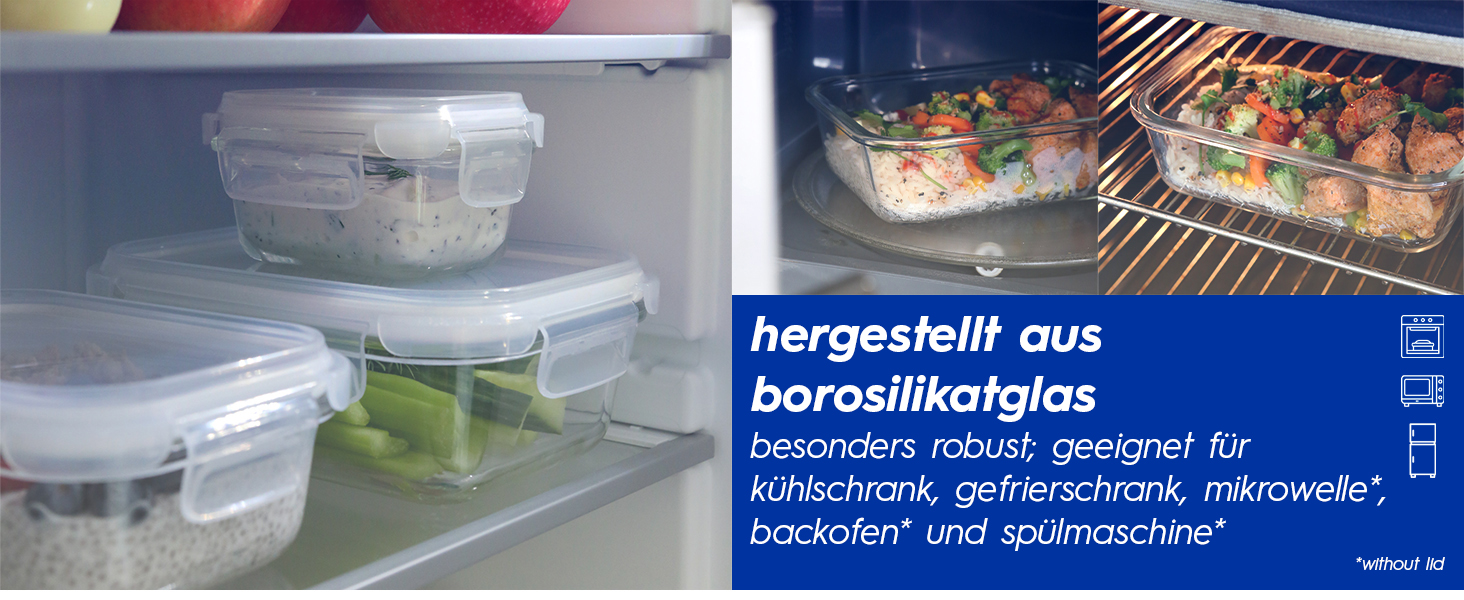 Набір скляних контейнерів для зберігання продуктів Harbour Housewares - 10 шт. з кришками (2 розміри)