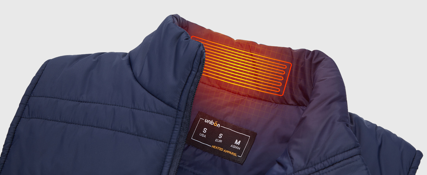 Обогреваемая жилетка UNBON для мужчин и женщин с Powerbank 10000mAh USB, 3 режима нагрева, 6 зон обогрева, жилетка-куртка с аккумулятором (M, Синий)