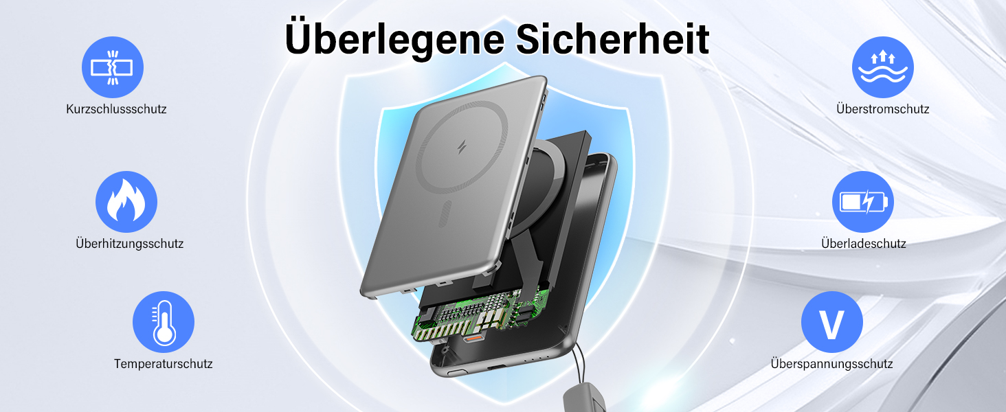 Power Bank MagSafe 5000mAh 20W PD з бездротовою зарядкою, USB-C, для iPhone 16/15/14/13/12, срібний