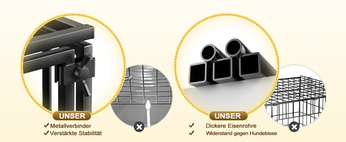 Міцний собачий переносний клітка Pawaboo 56 дюймів: надійний, анти-гризун, з килимком, металевий вольєр для собак з замком, чорний