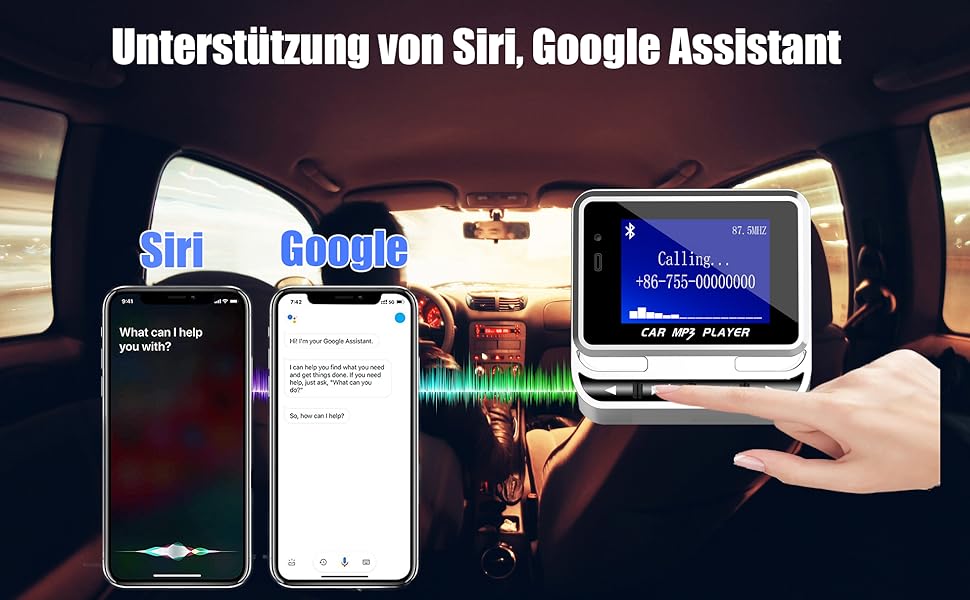 FM-трансмітер LEIDIMUS Bluetooth для авто, бездротова гарнітура, MP3-плеєр, USB-зарядка, з пультом дистанційного керування