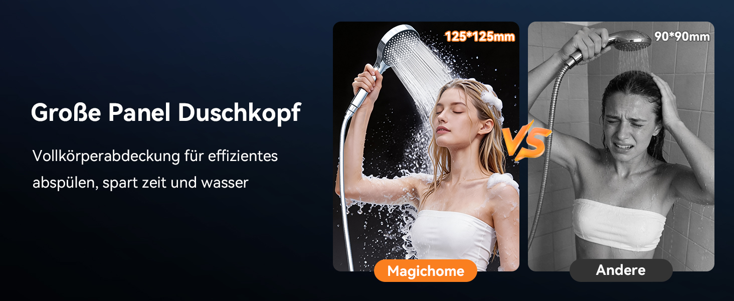 Душова лійка Magichome з фільтром 25 шарів, високий тиск, 6 режимів, економія води, фільтр від хлору та важких металів, чорна