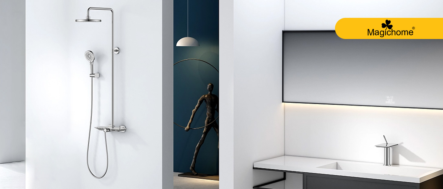 Насадка для душу Magichome з шлангом 2м, високого тиску, 5 режимів розпилення, турбо-дизайн, економна водозберігальна ручна лійка для душу, чорна, з шлангом