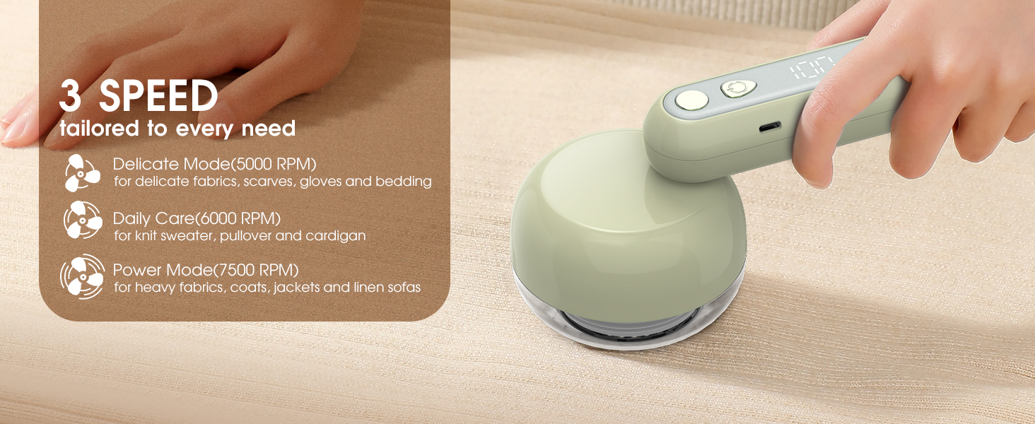 Електричний видалення ворсу COPPA: портативний пристрій для одягу з 6 лезами та 3 швидкостями, з індикатором заряду