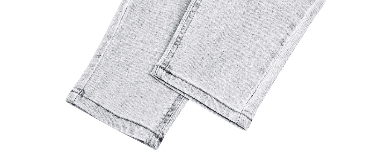 Чоловічі рвані джинси GINGTTO Skinny Stretch Slim Fit світло-сірі (34W/30L)