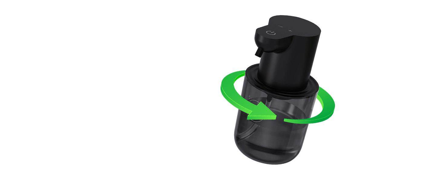 Автоматичний диспенсер для рідкого мила Cuteefun, 400 мл, сенсорний, індикатор заряду, 4 рівні дозування, для ванної/кухні, чорний