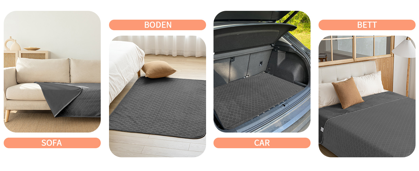 Водонепроникний килимок для собак, 127x152 см. Підходить для великих собак, миючий, для активного відпочинку. Також підходить для котів та як чохол на диван. Колір: сірий+бежевий (темно-сірий+бежевий, 60x80 см)