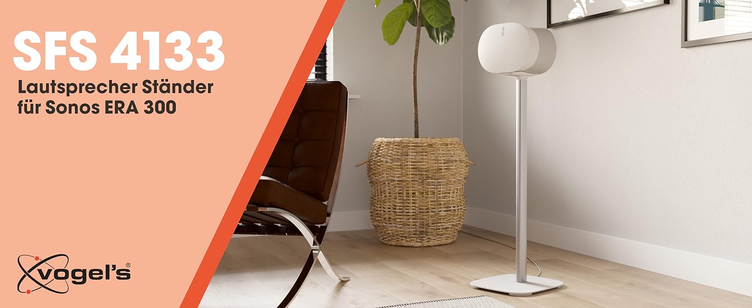 Стійка Vogel's SFS 4113 для Sonos ERA 100: надійна та стильна | Білий колір | З прихованням кабелів | Сертифікат TÜV