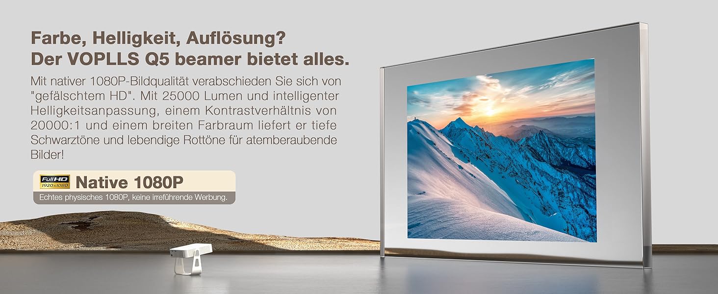 Mini проєктор VOPLLS 4K з автофокусом та корекцією трапеції: Full HD WiFi6 Bluetooth, 700ANSI, для дому та на вулиці (Чорний)