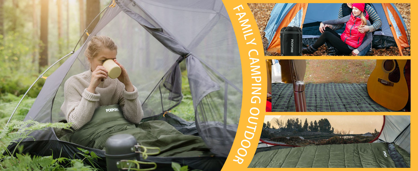 Спальний мішок Poepore Outdoor Winter для дорослих, Extra Wide, 3-4 сезони, XXL, теплий, бавовна, фланель, Deckenschlafsack, для кемпінгу, подорожей, пригод, 230 x 100 см, 0°C (Olive-L-Zip, -6°C)