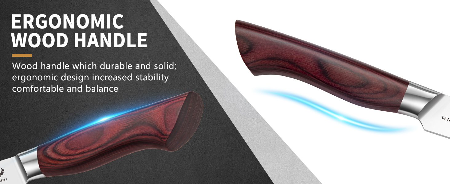 Набір кухонних ножів HOSHANHO (8 шт.) з нержавіючої сталі, професійний японський шеф-ніж, 20 см, з ергономічною ручкою