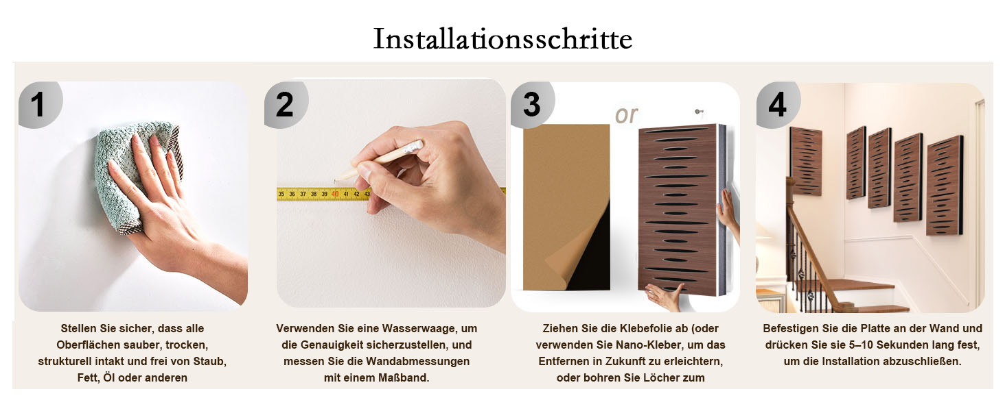 Акустичні панелі JBER для звукоізоляції стін, самоклеючі шумопоглинаючі плити з імітацією темного горіха (еліптичний візерунок), 60×30×4.5 см, 4 шт — для студії та дому