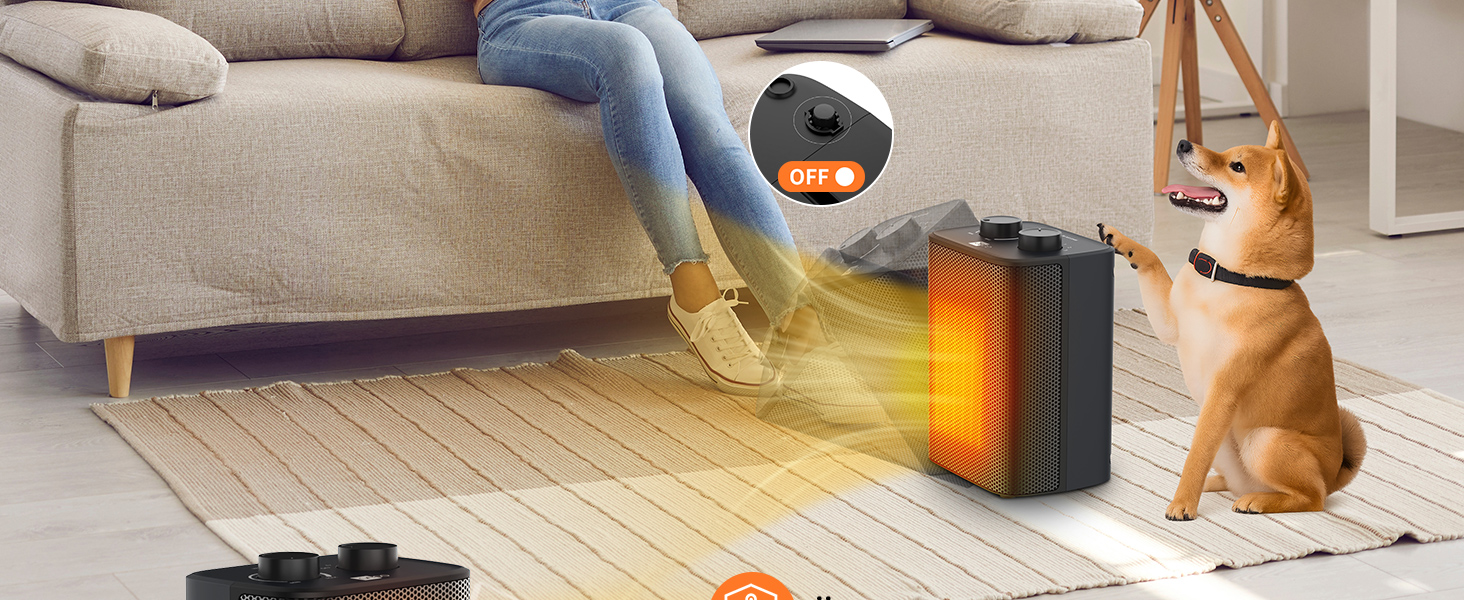 Електричний обігрівач Aeco EcoHeat Boost 58 см з дистанційним керуванням, 2000 Вт, LED ECO-режим, таймер 24 год, 4 режими, тиха керамічна панель, термостат, захист від перегріву та перекидання, осциляція