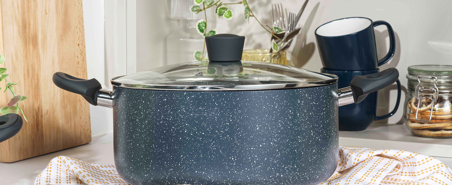 Сковорода Russell Hobbs Nightfall Stone 20 см з антипригарним покриттям, індукційна, з бакелітовою ручкою | Антипригарна, для омлетів