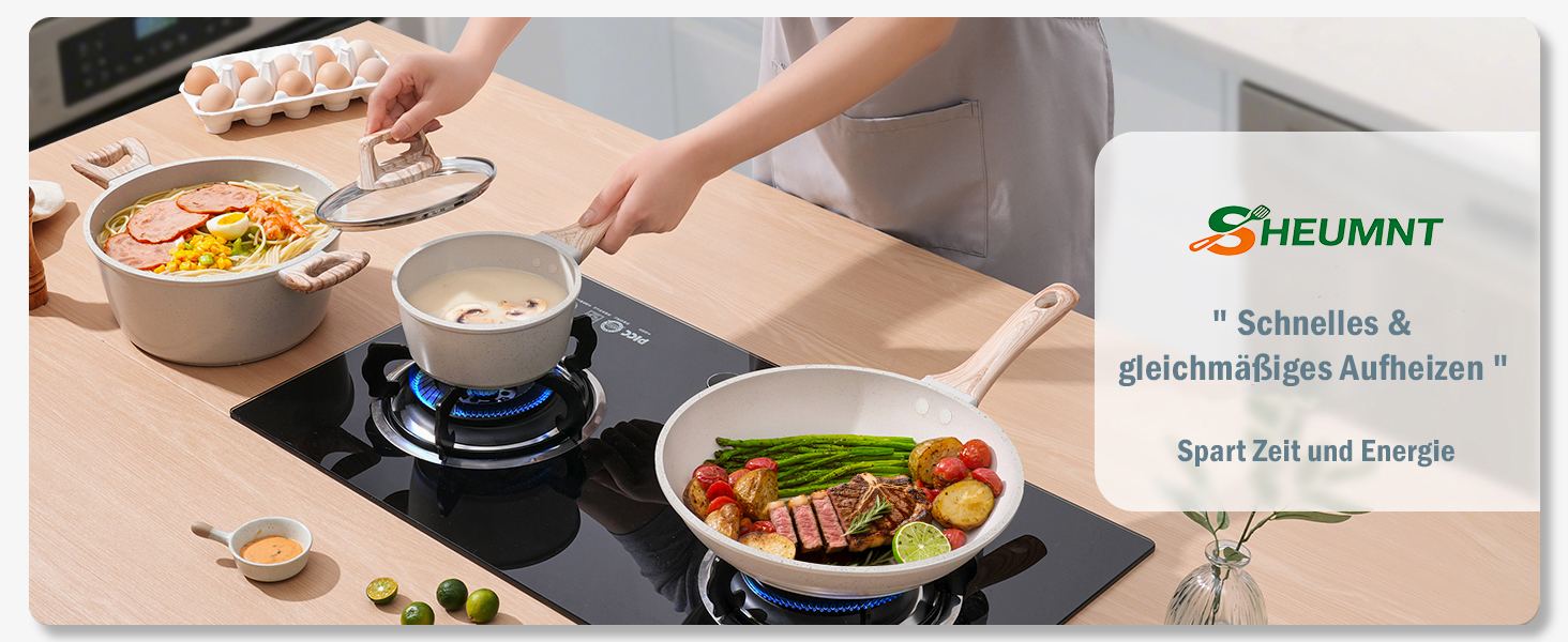 Набір кухонного посуду з антипригарним покриттям, 11 предметів, для духовки та гриля (до 177°C), каструлі та сковорідки, кухонний набір, сковорідки, каструлі, сотейник, для кухні, для дому, придатний для миття в посудомийній машині