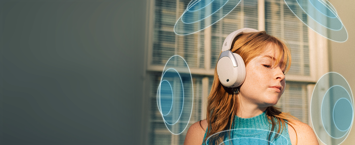 Edifier W830NB Бездротові навушники Over-Ear з ANC -45dB, 94год. акумулятор, LDAC Hi-Res звук, Spatial Audio, швидка зарядка, Bluetooth V5.4 (Слонова кістка)
