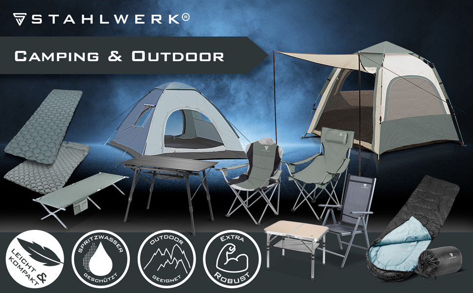 Набір посуду для кемпінгу STAHLWERK 4-х частинний з алюмінію з антипригарним покриттям, Outdoor посуд, набір каструль та кришок