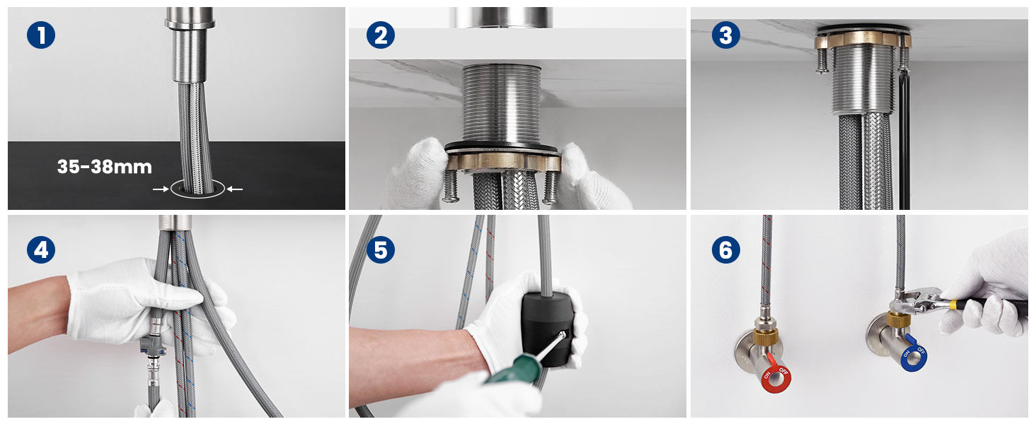 Змішувач кухонний висувний CECIPA з донним виливом, нержавіюча сталь, 2 режими, 360° оберт, високий тиск