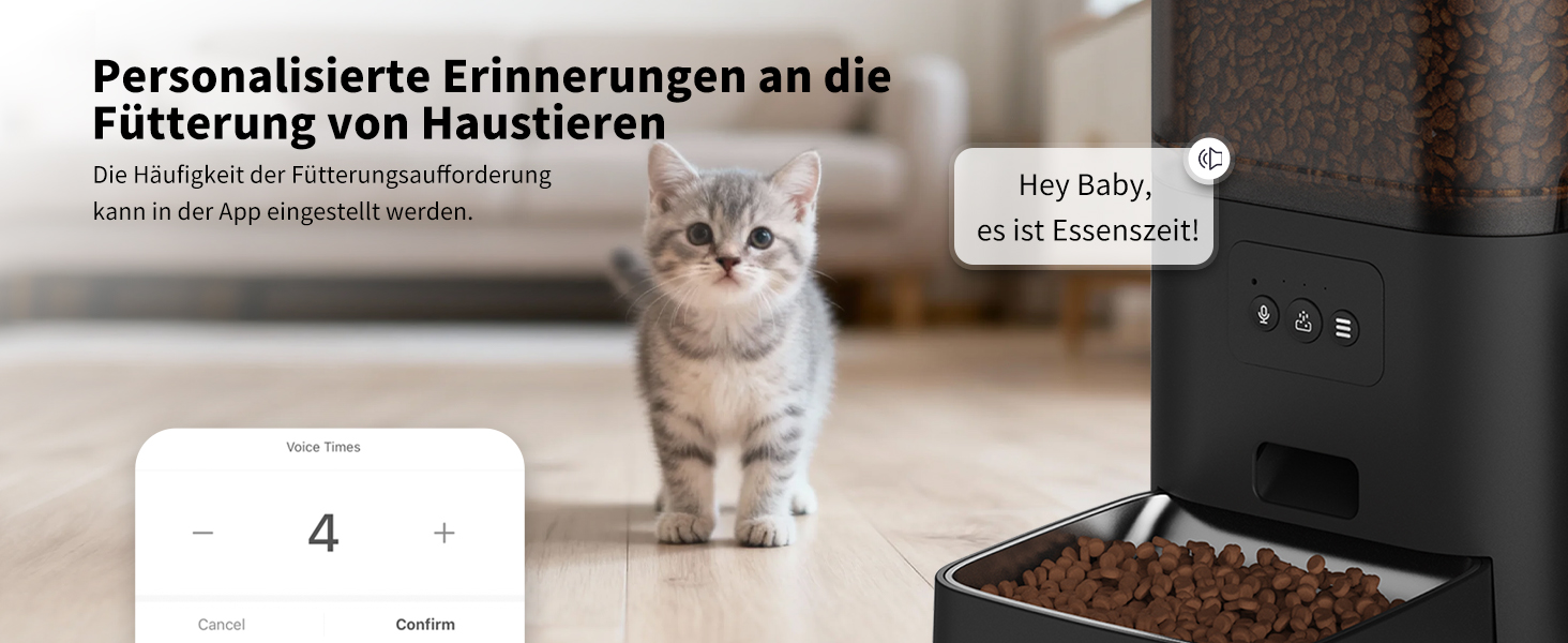 Автоматичний диспенсер корму та води для котів DOEL 2-в-1 з керуванням через додаток, голосовою підтримкою та таймером, 6л корму + 2.5л води