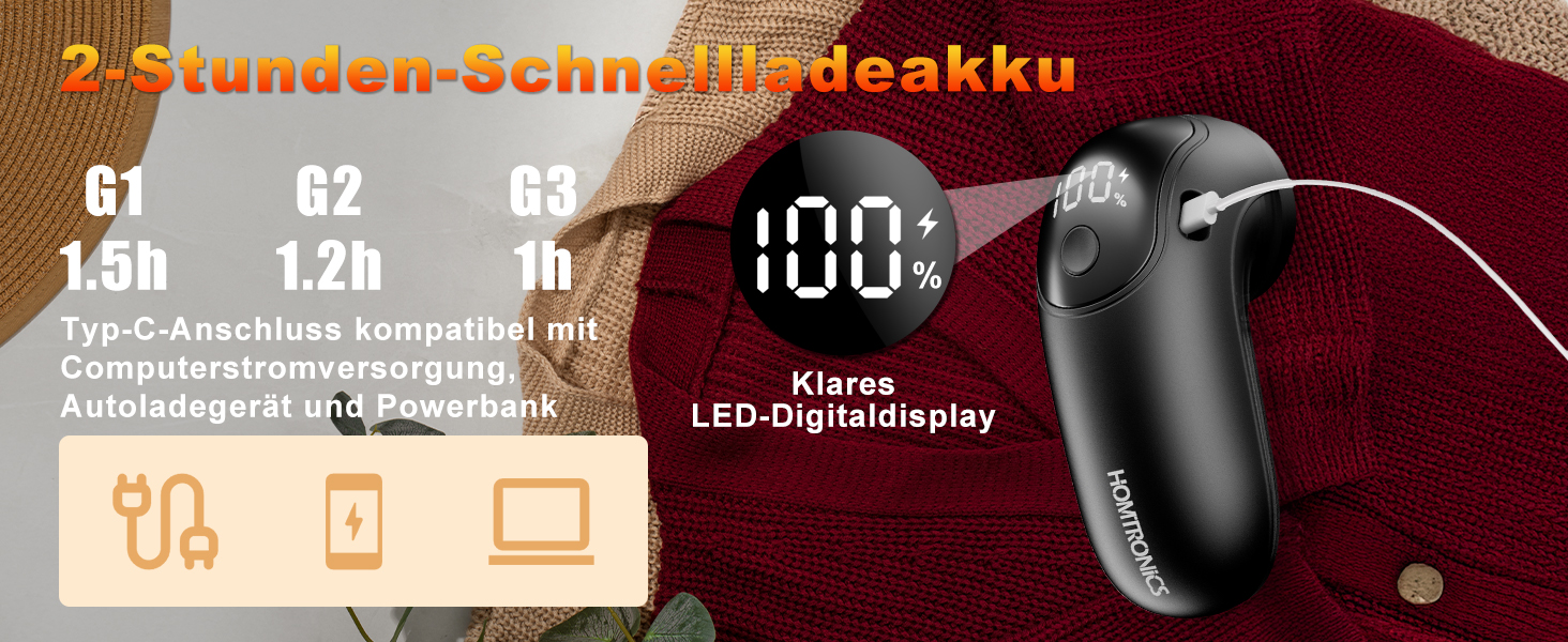 Електричний видалення ворсу для одягу, меблів та текстилю - портативний бездротовий прилад з LED-дисплеєм та 3 рівнями налаштування, чорний