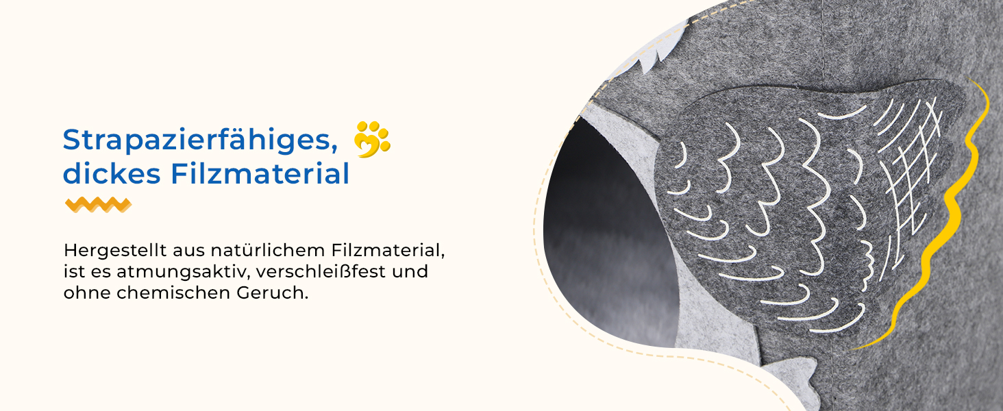 Кігтеточка-будиночок для котів Dripex з 2 поверхів, філц, з подушкою, 30 x 35 x 35 см (Сова)