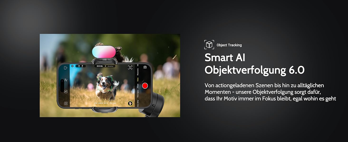 Стабілізатор для смартфона AOCHUAN Smart X Pro Kit: 3-осьовий гiмбал з RGB-фiллером, трекер обличчя, для iPhone/Android, чорний