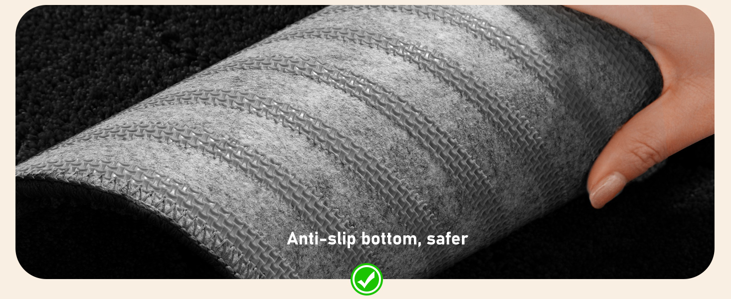 Килимок для дому 50x80 см, антиковзаючий, чорний, для входу, тераси, саду