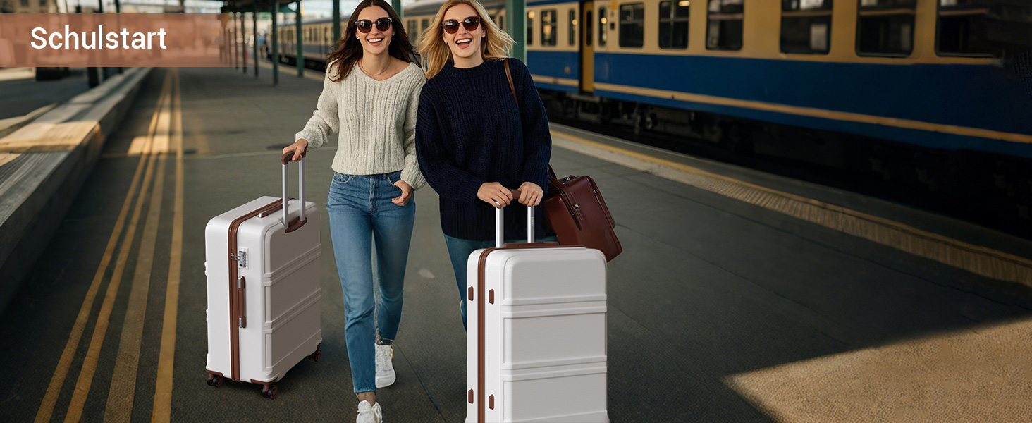 Чемодан-валіза KONO з ABS+PC: легкий, з TSA-замком та 4 колесами, 65 см, кремовий