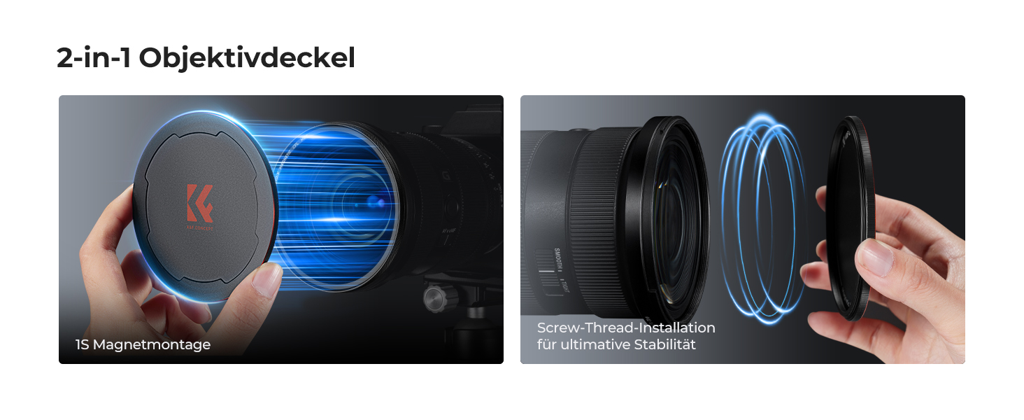 CPL фільтр K&F Concept 77mm: кругла поляризаційна фільтр з магнітним кріпленням, HD скло з Nano-Xcel покриттям
