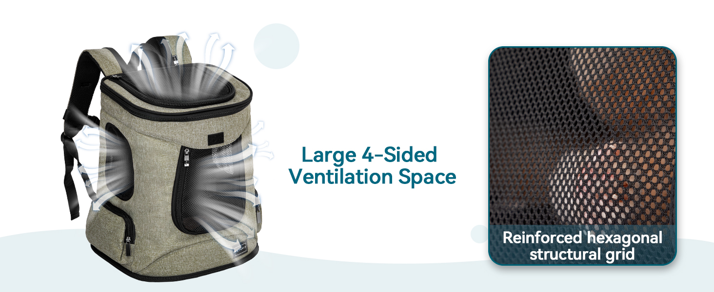 Рюкзак для кота та собаки Petsfit - зручний та дихаючий, до 5 кг, зелений