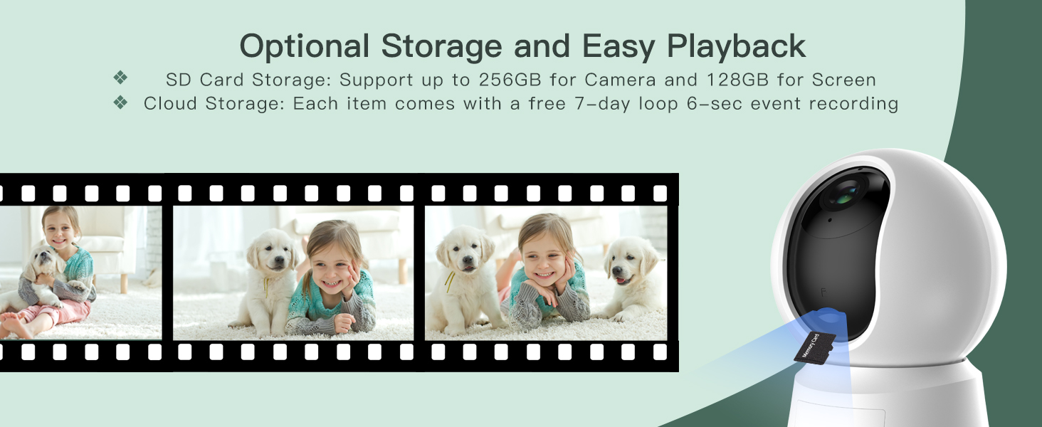 Дитячий відеомонітор Arenti з камерою та додатком, 5' дисплей, 1080P, PTZ, датчик температури, колискові, нічне бачення, 2-сторонній аудіо, VoX, автоматичне відстеження B2