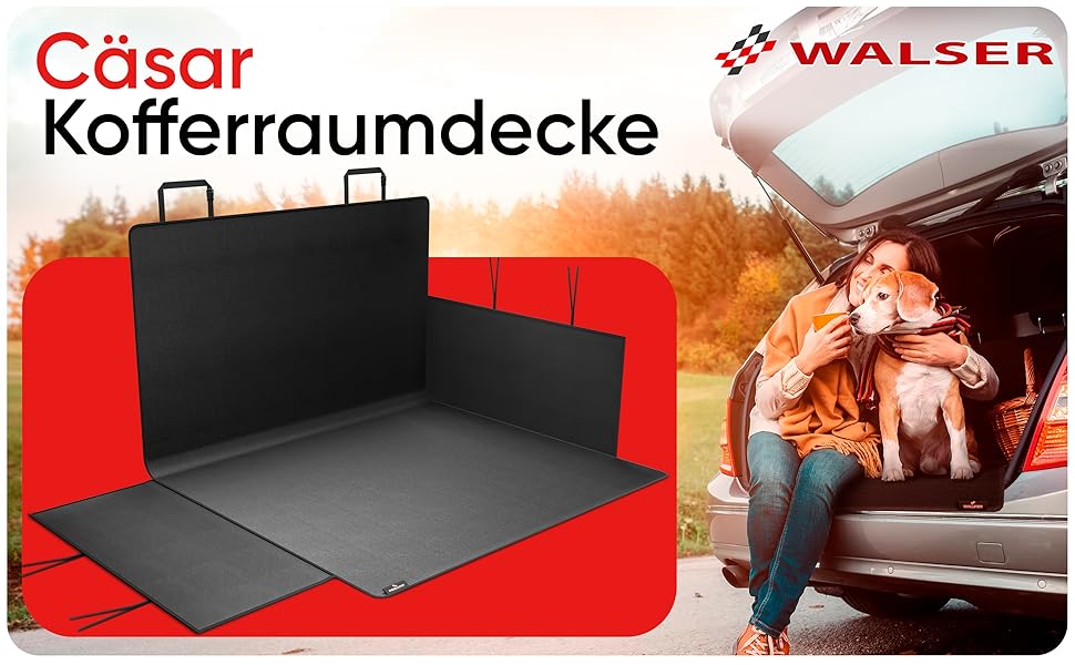 Захист для багажника WALSER Cäsar: килимок з боковим захистом, водонепроникний, для собак, чорний