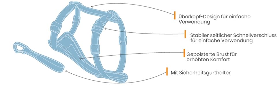 Kurgo TRU-Fit – інтелектуальне обплетення для собак, навчальне обплетення, обплетення проти потягування з кріпленням для безпечного ременя – чорний колір, розмір L