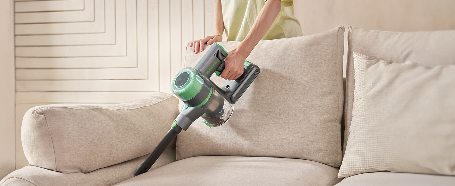 Акумуляторний пилосос 30000 Па, бездротовий пилосос з часом роботи 60 хв, тихий акумуляторний пилосос з LED-дисплеєм/антизаплутувальною насадкою, 450 Вт ручний пилосос для твердих поверхонь, килимів та шерсті тварин