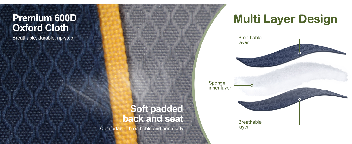 Набір з 2 туристичних стільців для кемпінгу: складні, розкладні, великі, для риболовлі, з підсклянниками та сумкою-холодильником, до 200 кг