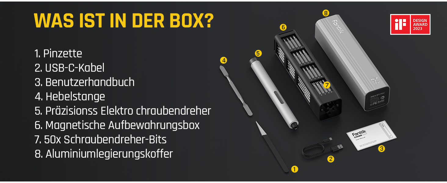 Fanttik E1 MAX: Набір прецизійних викруток 50 в 1 з акумулятором, 2 швидкості, для ремонту iPhone, ноутбуків, окулярів