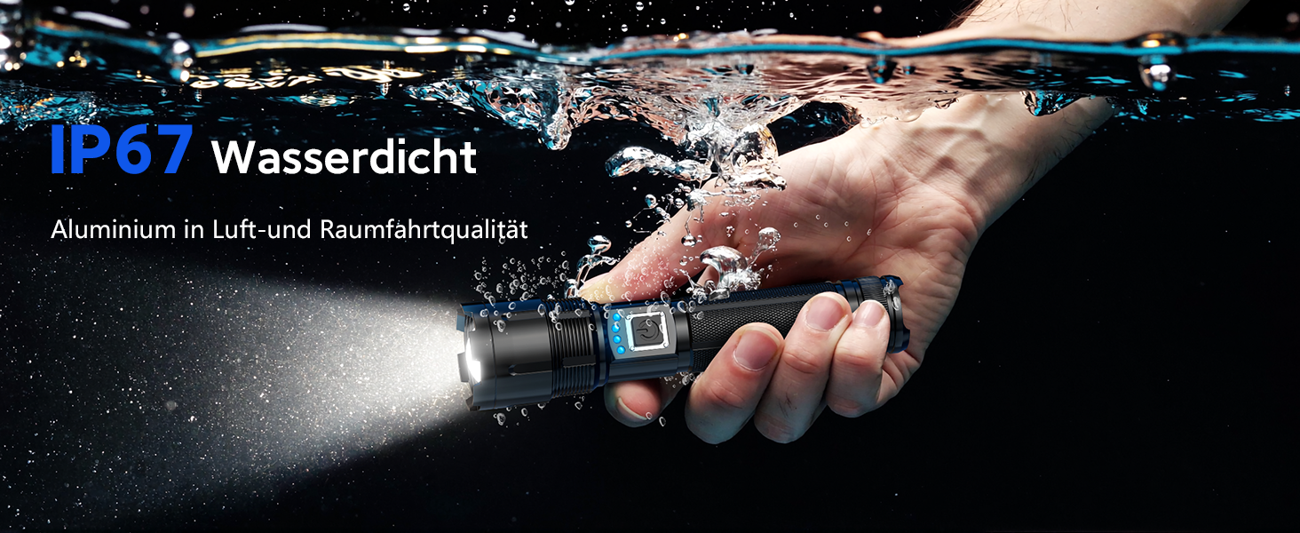 Ліхтар LED акумуляторний XHP70.2 1000000 люменів, 5 режимів, IP67, Zoom, для кемпінгу та активного відпочинку