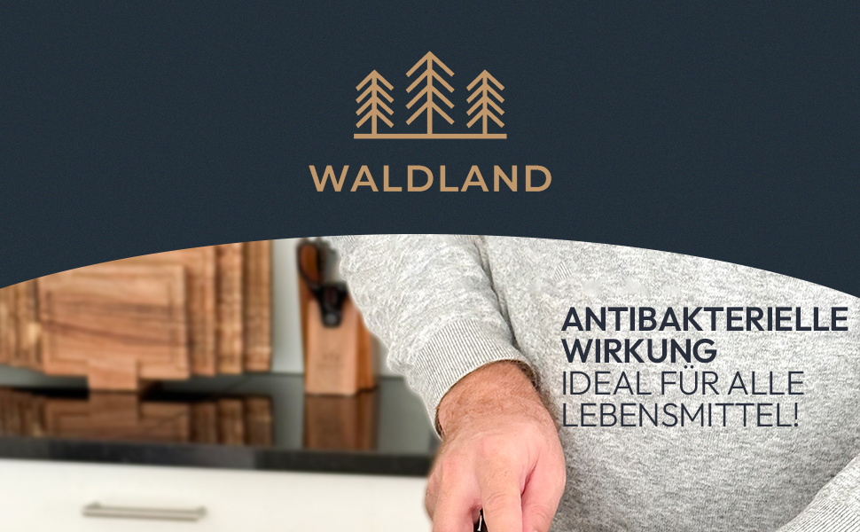Преміум обрізна дошка для кухні WALDLAND з акацієвого дерева, велика (40 x 30 x 3 см) з жолобком для соку