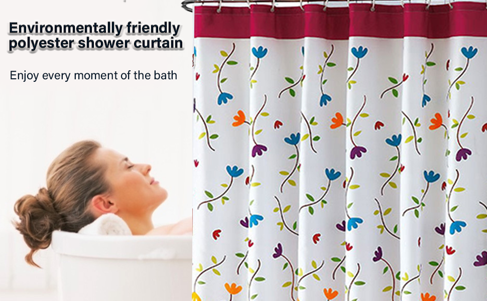 Шторка для душу 180x200 см, біла, антигрибкова, з отворами, з квітами (орхідея), водовідштовхувальна, для ванни, миється, з малюнком