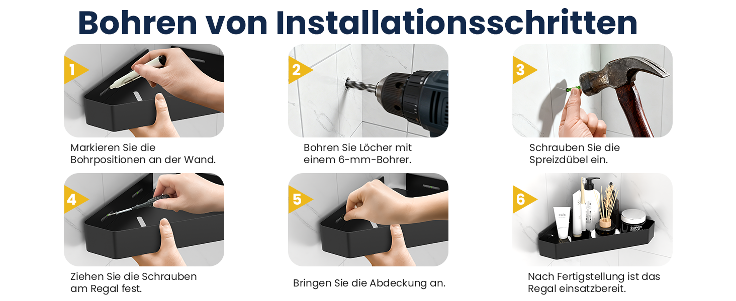 Поличка для душу без свердління, кутова, з металу, 2 шт. Двоярусний кутовий органайзер для душу з 4 гачками, чорний набір