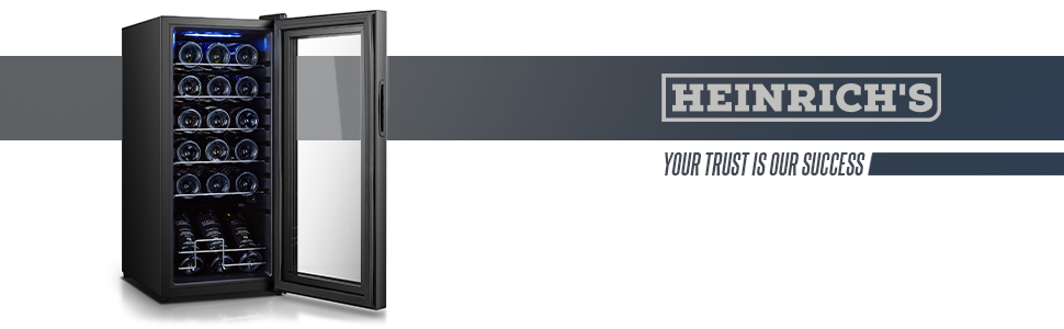 Витримайте вино з комфортом: Витриманий винний холодильник HEINRICHS 50L (18 пляшок) з LED-підсвіткою та сенсорним керуванням