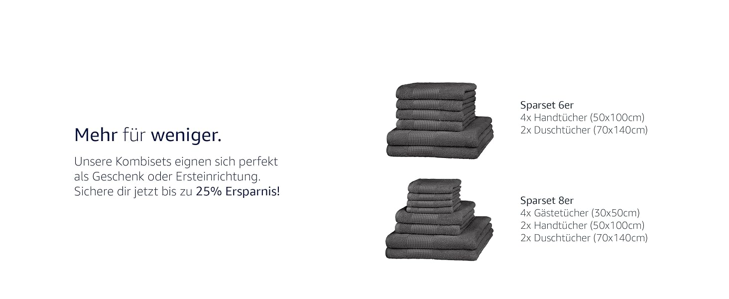 Набір махрових рушників Merana Rome Graphite Black, 100% бавовна, преміум якість 590 GSM, Oeko-TEX (8 предметів: 2 банні, 2 рушники для рук, 4 гостьові)