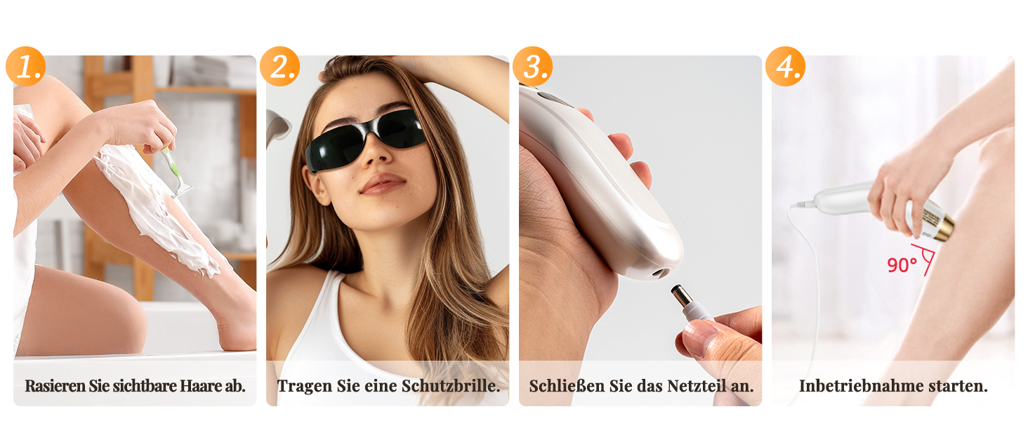 Пристрій для епіляції IPL з охолодженням, 9 рівнів потужності, 999900 імпульсів світла, безболісна епіляція вдома для обличчя, тіла, пахв та ніг (білий)