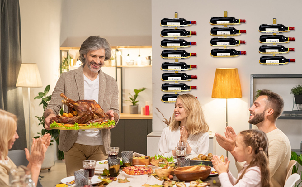 Настінна вітрина для вина на 8 пляшок з металу - зручний органайзер для зберігання вина