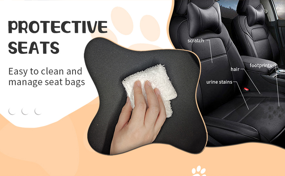 Автомобільний лежак для собак, чорний, 40x32x24 см, знімний, з тканини Оксфорд, дихаючий, для собак та котів